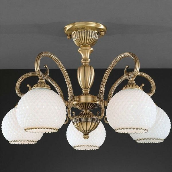 Люстра Reccagni Angelo PL. 8420/5 BRONZO ARTE BIANCO