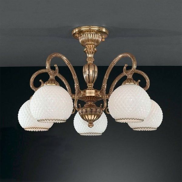 Люстра Reccagni Angelo PL. 8520/5 ORO FRANCESE BIANCO