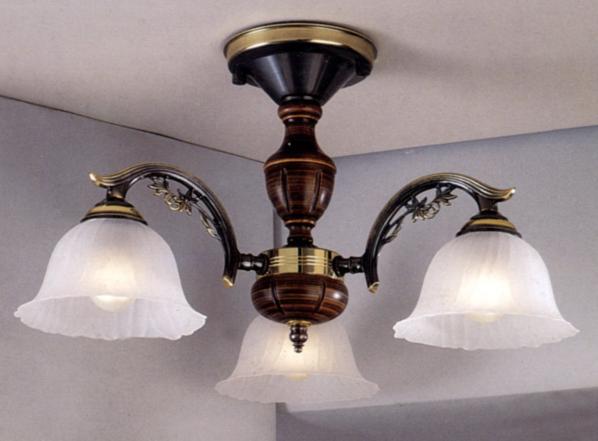 Люстра припотолочная Reccagni Angelo PL. 2700/3 BRONZO SF. VETRO SATIN