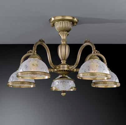 Люстра припотолочная RECCAGNI ANGELO PL. 6222/5 PL. 6222/5 BRONZO ARTE ORIENTE