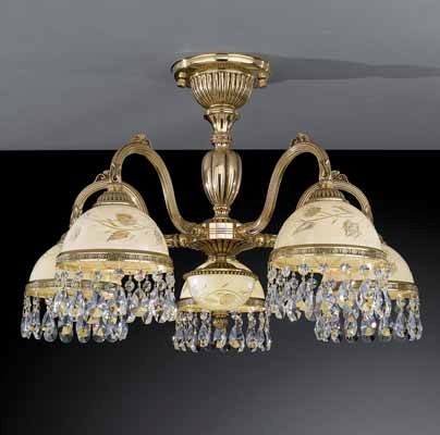 Люстра припотолочная RECCAGNI ANGELO PL. 6326/5 PL. 6326/5 ORO FRANCESE ROSE + TRASP.