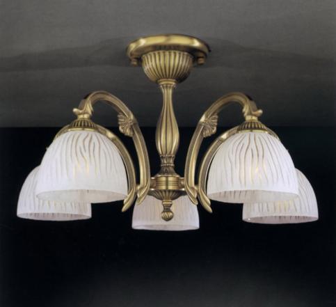 Люстра припотолочная RECCAGNI ANGELO PL. 5670/5 BRONZO ARTE BIANCO
