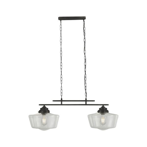 Подвесной светильник Searchlight METAL AND GLASS PENDANTS 8078-2BK