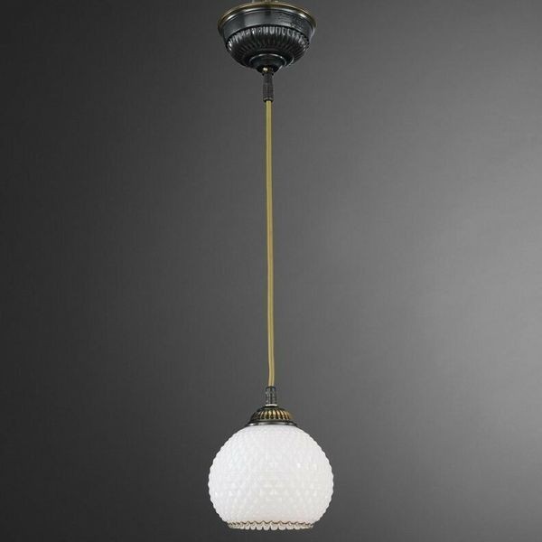 Подвес Reccagni Angelo L. 8610/14 BRONZO SFUMATO VETRO BIANCO