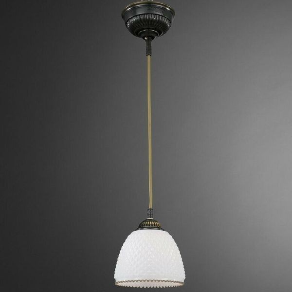 Подвес Reccagni Angelo L. 8611/14 BRONZO SFUMATO VETRO BIANCO