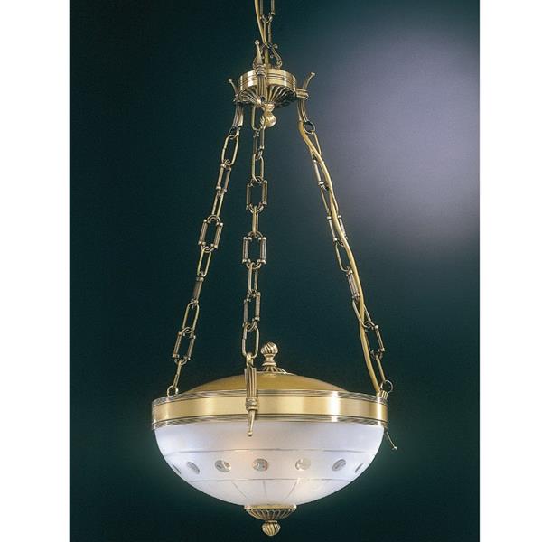 Люстра подвесная Reccagni Angelo L. 650/2 L. 650/2 BRONZO ARTE VETRO SAT. MOLATO