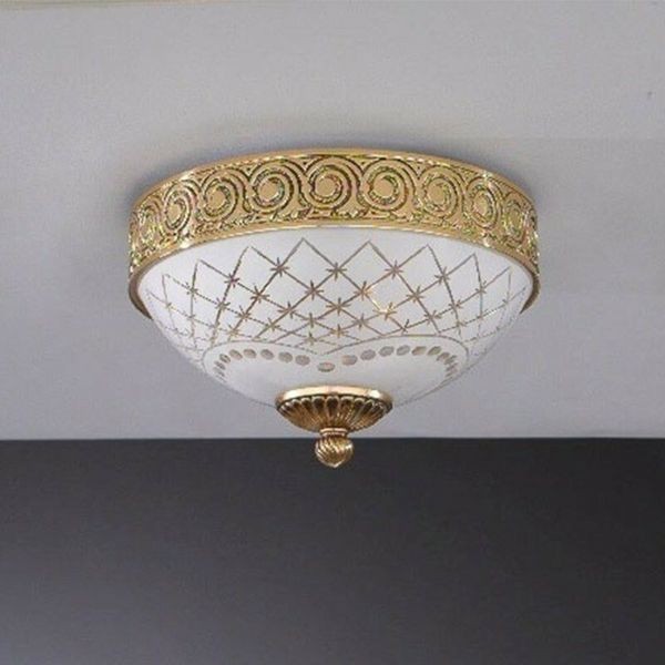 Классический потолочный светильник Reccagni Angelo PL. 7112/2 ORO FRANCESE BIANCO IMPERO