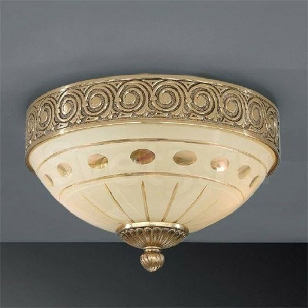 Классический потолочный светильник Reccagni Angelo PL. 7114/2 ORO FRANCESE CREMA CLASSICO