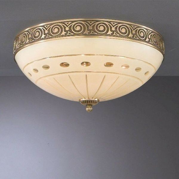 Классический потолочный светильник Reccagni Angelo PL. 7004/4 BRONZO ARTE CREMA CLASSICO