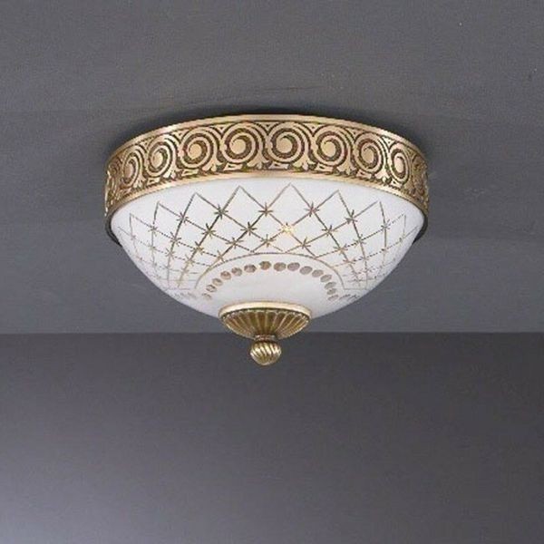 Классический потолочный светильник Reccagni Angelo PL. 7012/2 BRONZO ARTE BIANCO IMPERO