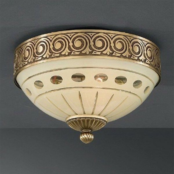 Классический потолочный светильник Reccagni Angelo PL. 7014/2 BRONZO ARTE CREMA CLASSICO