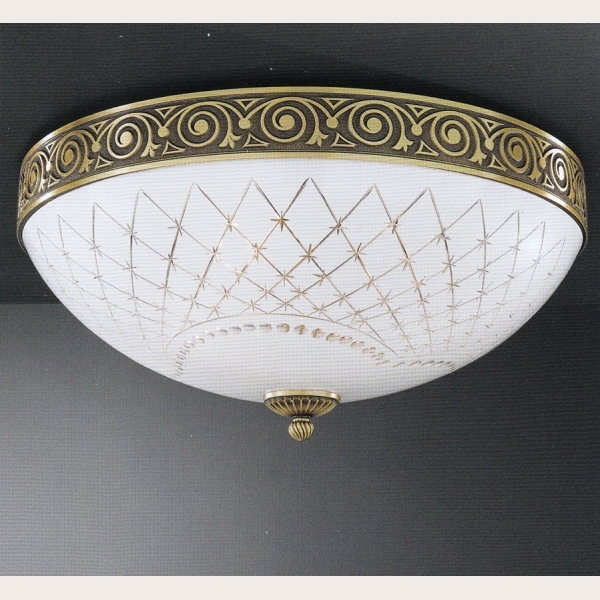 ПОТОЛОЧНЫЙ СВЕТИЛЬНИК RECCAGNI ANGELO PL. 7002/4 BRONZO ARTE BIANCO IMPERO