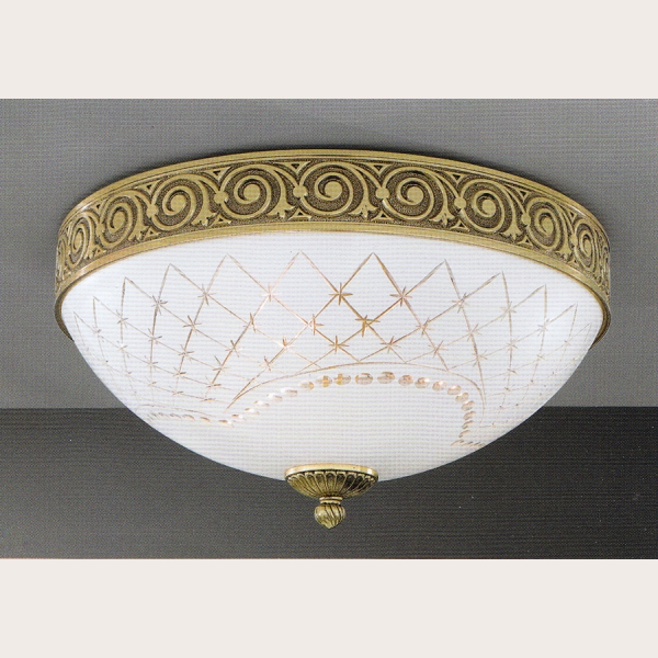 Потолочный светильник Reccagni Angelo PL. 7102/3 ORO FRANCESE BIANCO IMPERO