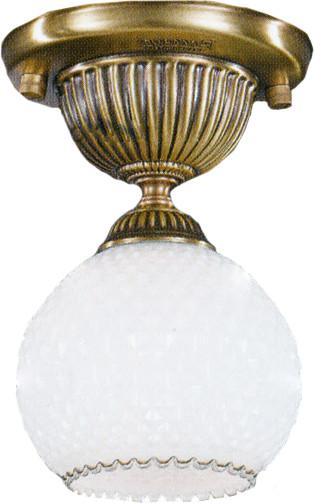 Потолочный светильник Reccagni Angelo PL. 8600/1 BRONZO ARTE VETRO BIANCO