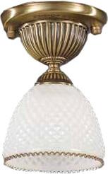 Потолочный светильник Reccagni Angelo PL. 8601/1 BRONZO ARTE VETRO BIANCO