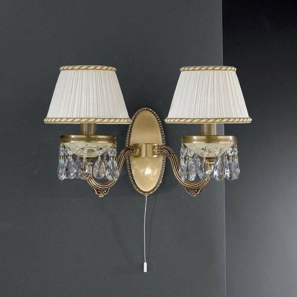 Бра Reccagni Angelo A. 6420/2 BRONZO ARTE ROSE PLISSE + TRASP.