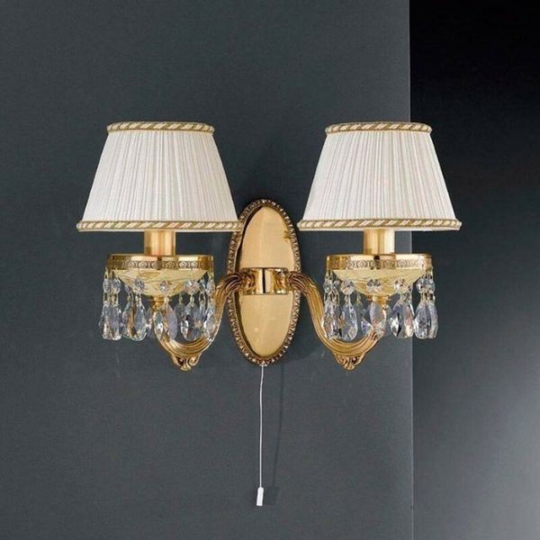 Бра Reccagni Angelo A. 6520/2 ORO FRANCESE ROSE PLISSE + TRASP.
