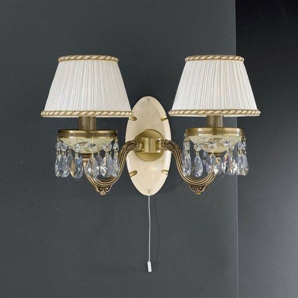 Бра Reccagni Angelo A. 6606/2 BRONZO ARTE ROSE PLISSE + TRASP.