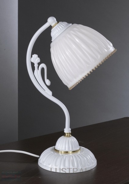 Настольная лампа RECCAGNI ANGELO P. 9601 BIANCO OPACO VETRO BIANCO