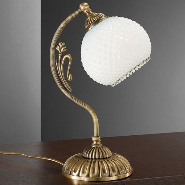 Настольная лампа Reccagni Angelo P. 8600 P BRONZO ARTE VETRO BIANCO
