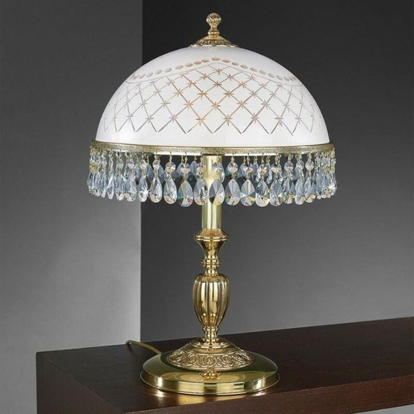 Настольная лампа Reccagni Angelo P. 7100 G. ORO FRANCESE BIANCO IMPERO + TRASP.