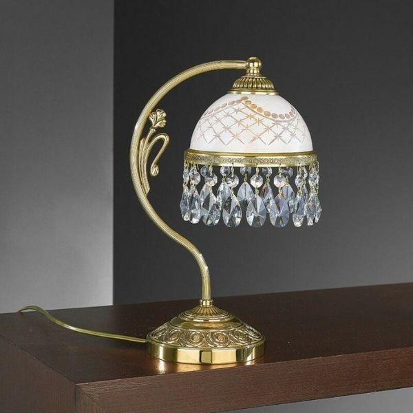 Настольная лампа Reccagni Angelo P. 7100 P ORO FRANCESE BIANCO IMPERO + TRASP.