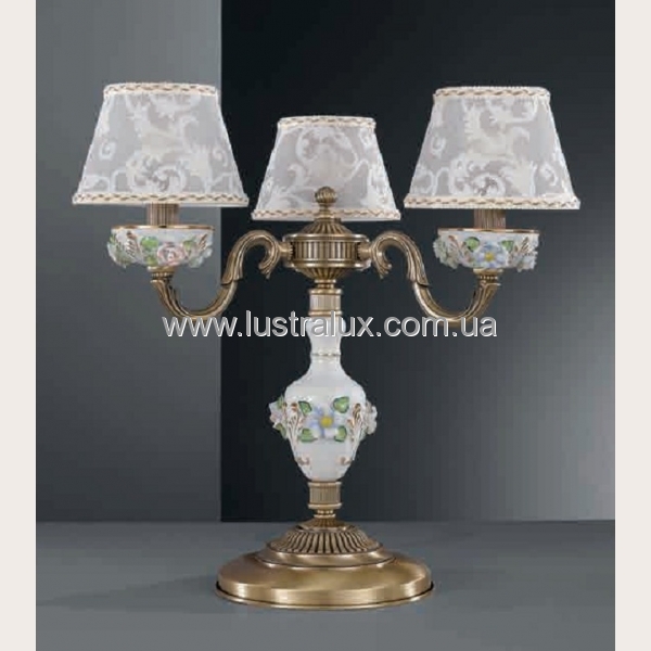 НАСТОЛЬНАЯ ЛАМПА RECCAGNI ANGELO P. 9000/3 BRONZO ARTE COLORATO - RICAMO