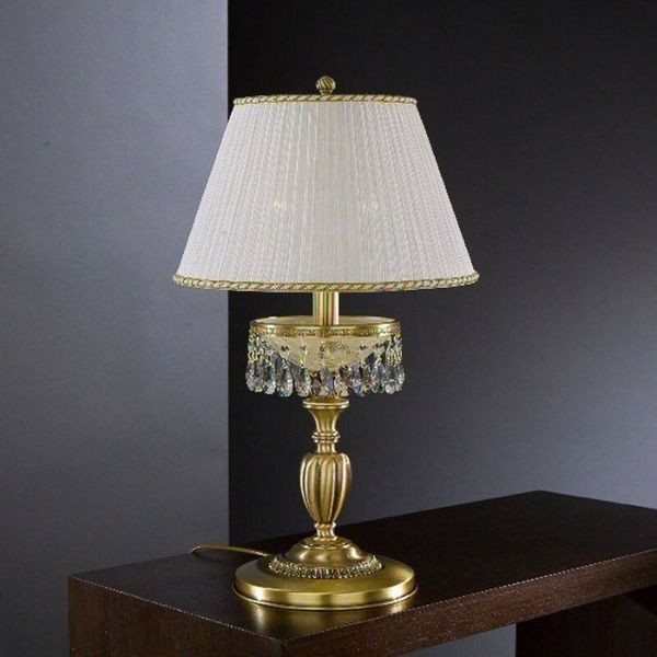 Настольная лампа Reccagni Angelo P. 6420 G BRONZO ARTE ROSE PLISSE + TRASP.