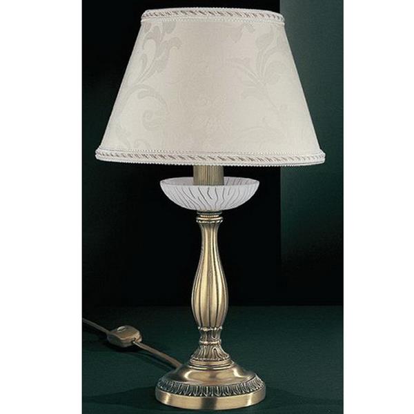 настольная лампа Reccagni Angelo P. 5402 P BRONZO ARTE BIANCO + PAR.DAMASCATO