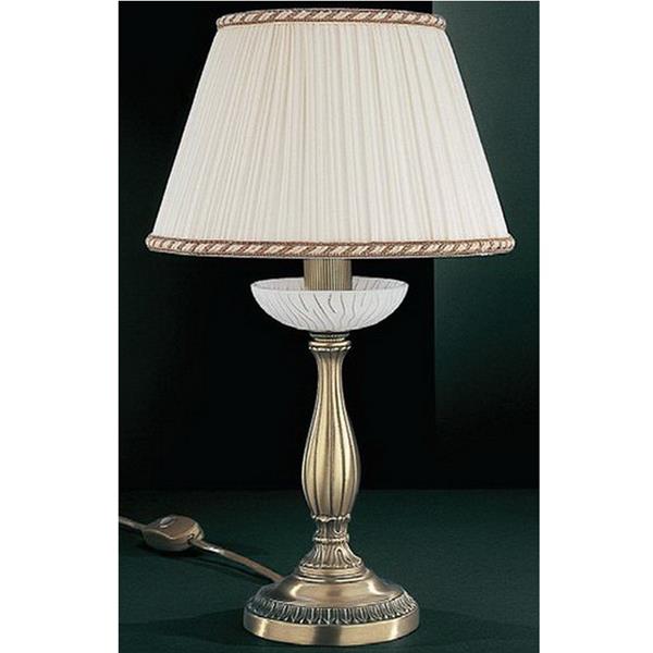 Настольная лампа RECCAGNI ANGELO P. 5400 P BRONZO ARTE BIANCO + PAR. PLISSE'