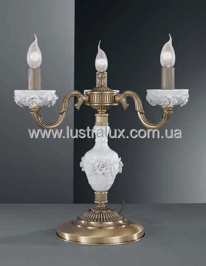 НАСТОЛЬНАЯ ЛАМПА RECCAGNI ANGELO P. 9011/3 P. 9011/3 BRONZO ARTE BIANCO