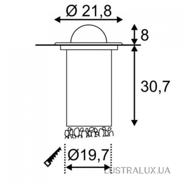 Грунтовый светильник SLV 228370 Dasar Bullseye QRB111