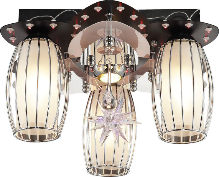 Потолочная LED люстра Altalusse LV215-04 Black & Chrome