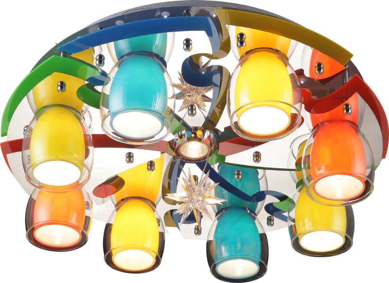 Люстра светодиодная Altalusse INL-9326C-09 Grey & Multicolor